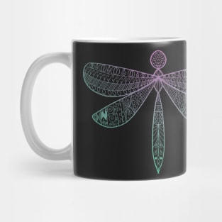 Dragonfly mandala blue violet Mug